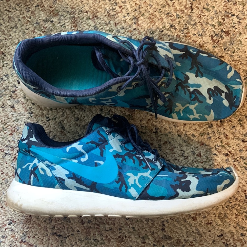 Nikes - blue camo sneakers